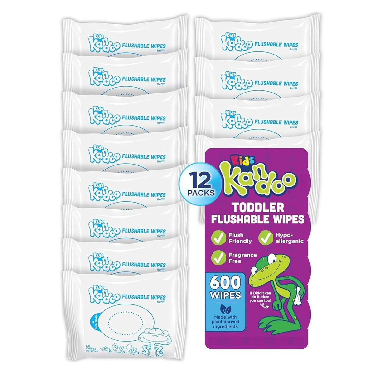 Kandoo paquete frontal mostrando cantidad y formato, ideal para padres