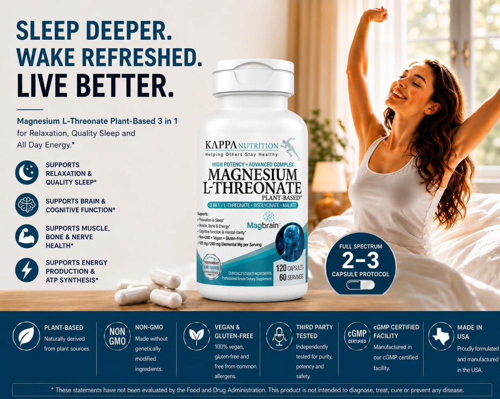 KAPPA NUTRITION producto en entorno de dormitorio indicando apoyo al sueño