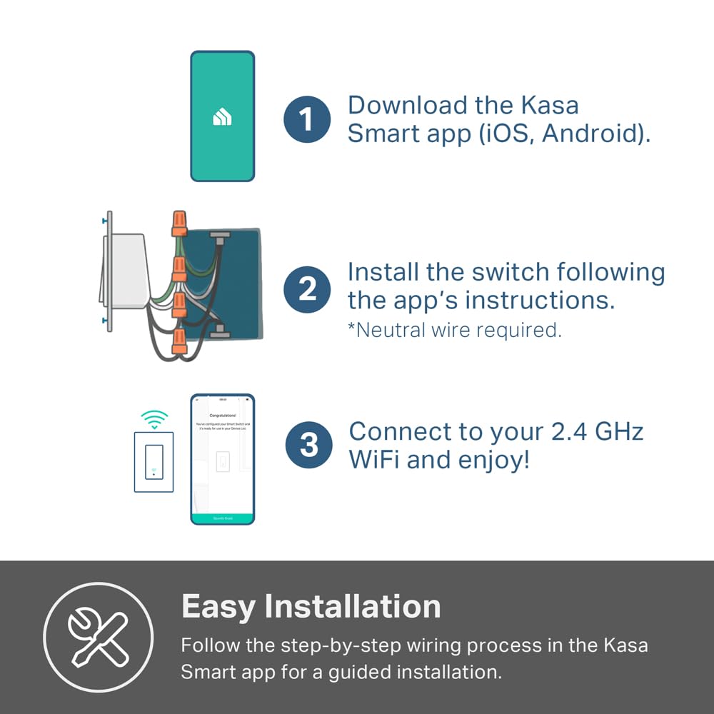 Kasa Smart HS200-2 pantalla de la app Kasa mostrando programación y control remoto