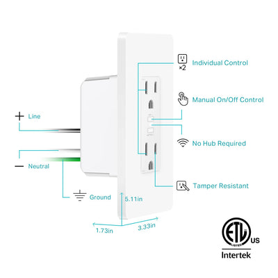 Kasa Smart comparación de tamaño con mano para apreciar dimensiones reales y ajuste