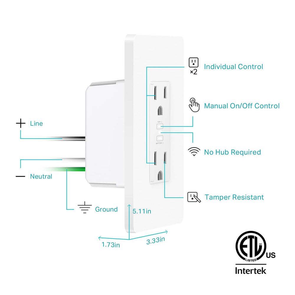 Kasa Smart comparación de tamaño con mano para apreciar dimensiones reales y ajuste