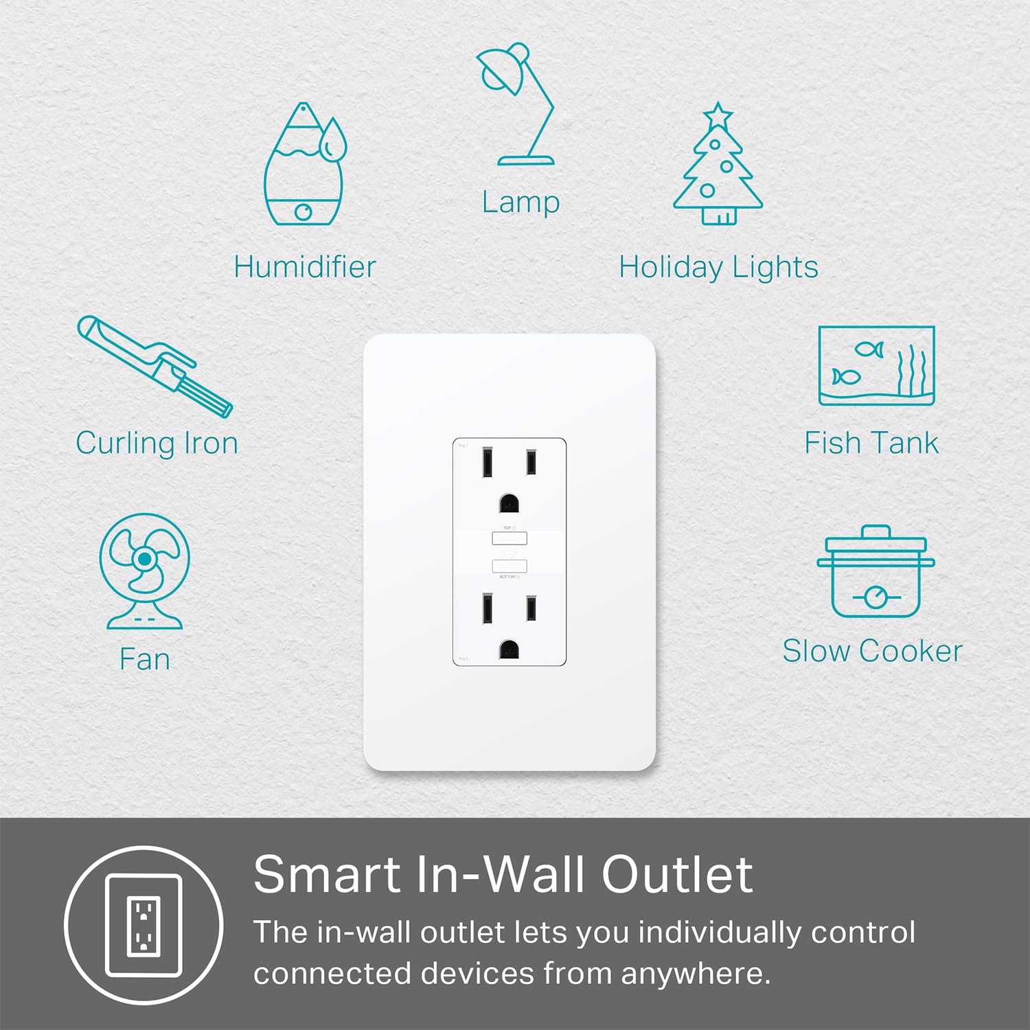 Kasa Smart instalado en pared mostrando integración estética y ahorro de espacio