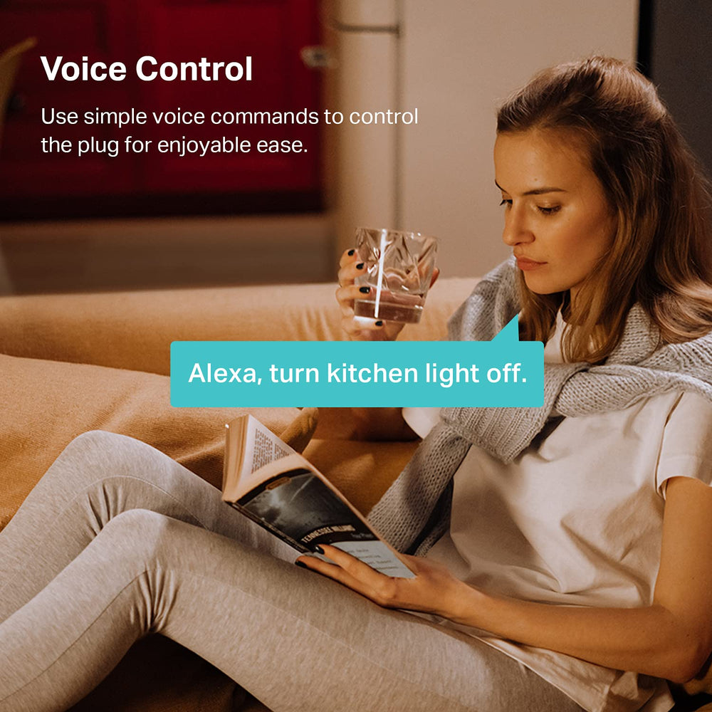 Kasa Smart in living room controlling lamp for effortless automation