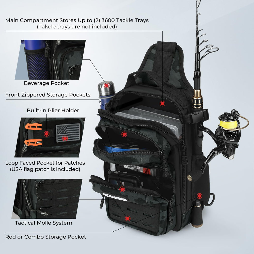 KastKing BlowBak bolsillo neopreno sosteniendo caña, transporte seguro mientras caminas