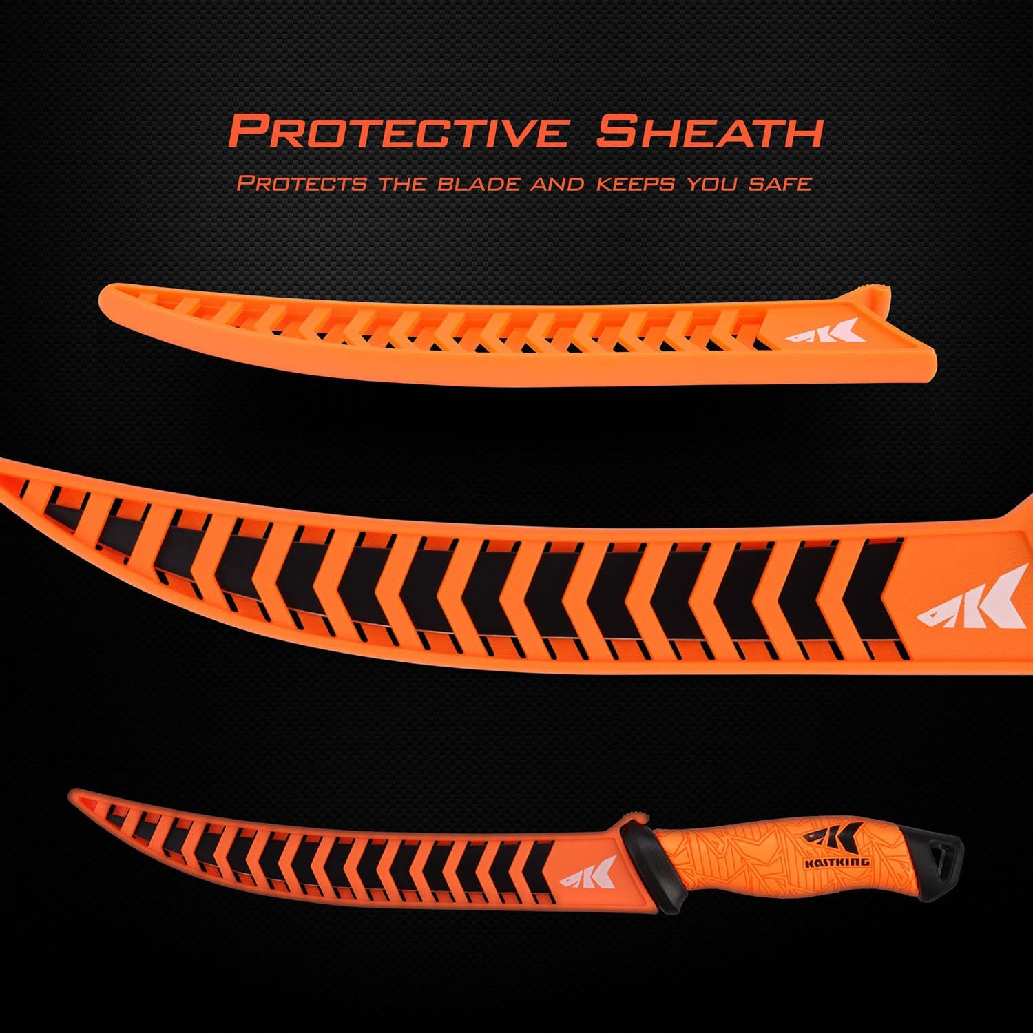 KastKing fillet knife slicing fish on cutting board, clean efficient filleting