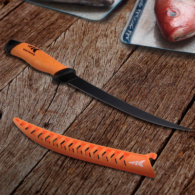 KastKing knife on a boat deck with tackle, durable for marine use