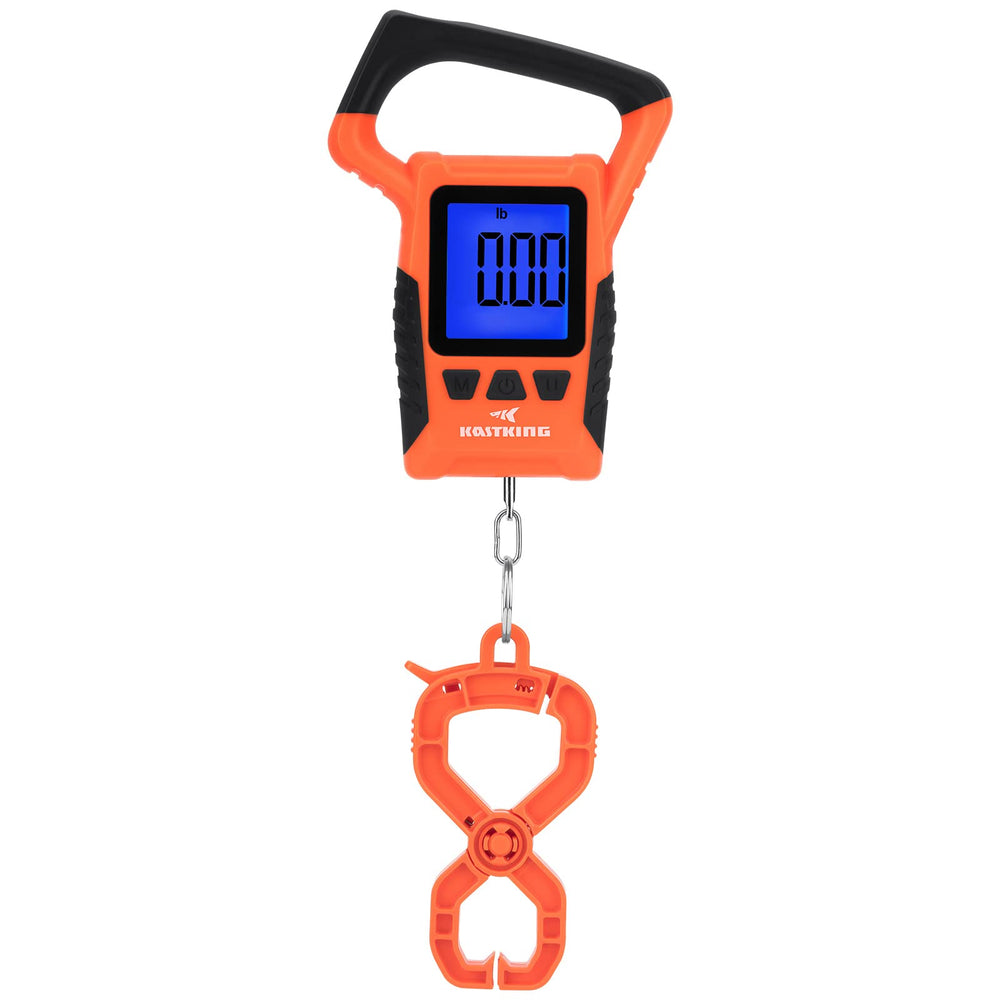 KastKing WideView front view showing orange housing and ergonomic grip for easy handling