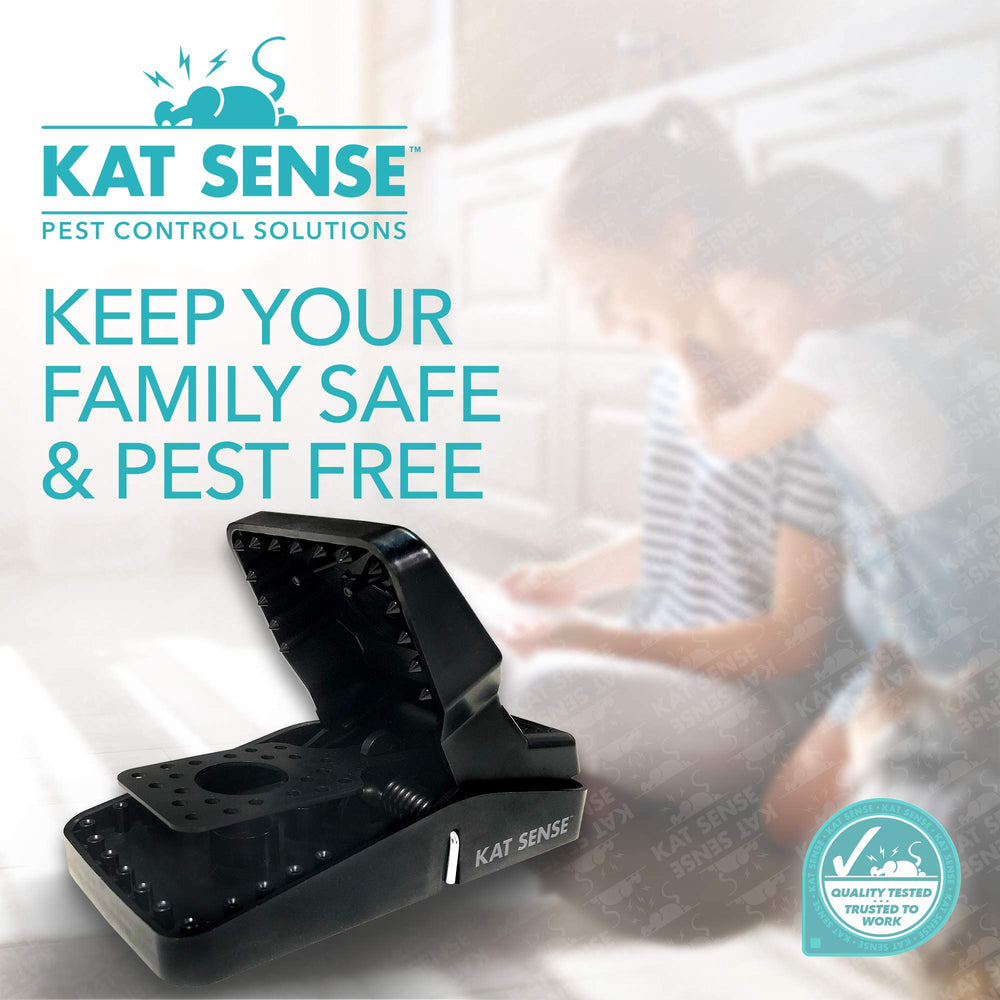 Kat Sense traps in a garage setting protecting storage and tools from pests