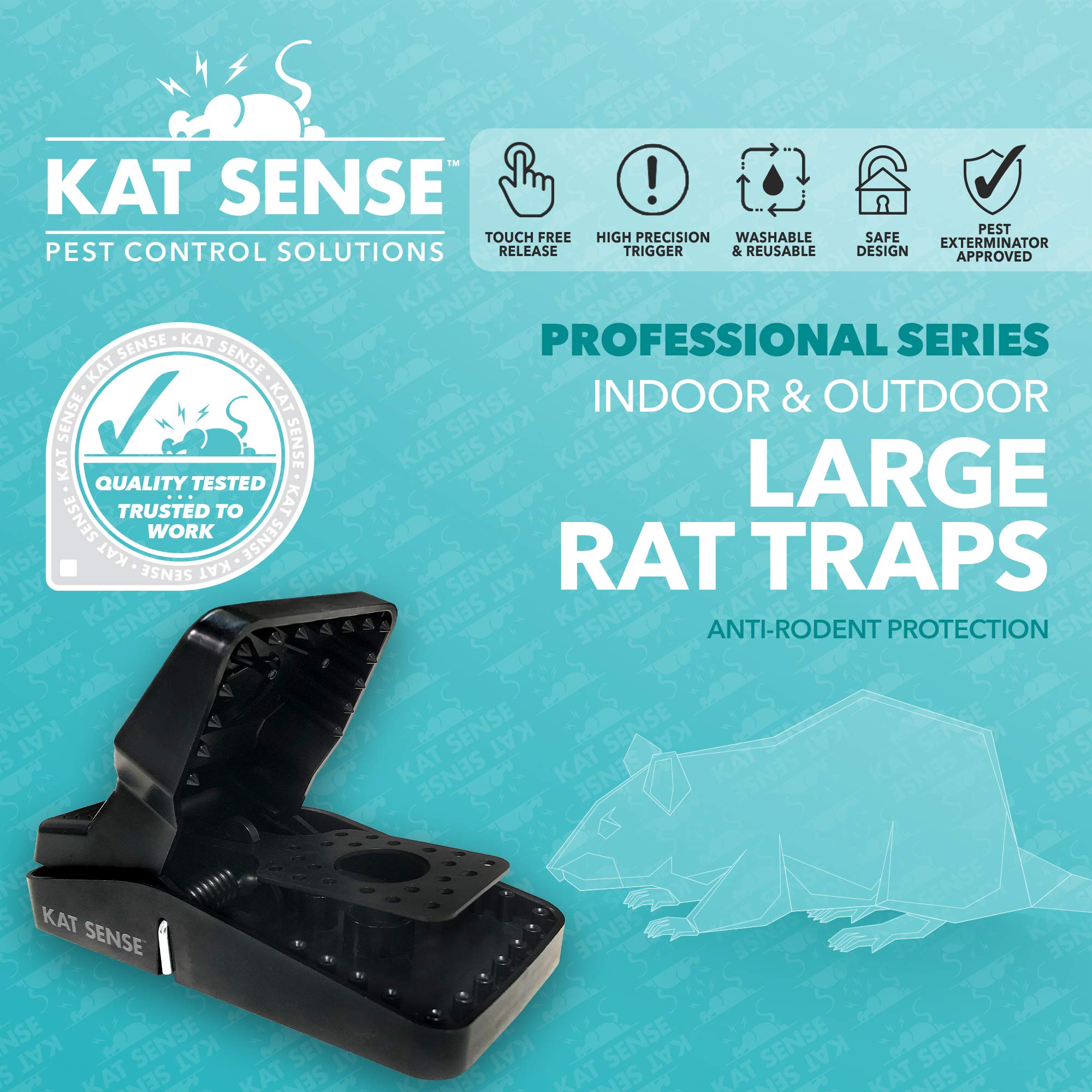 Kat Sense trap beside a ruler for clear size comparison and proper placement