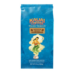 Kauai Coffee frente del empaque mostrando 24 oz y diseño atractivo