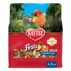 Kaytee paquete frontal mostrando mezcla colorida y práctico beneficio nutricional