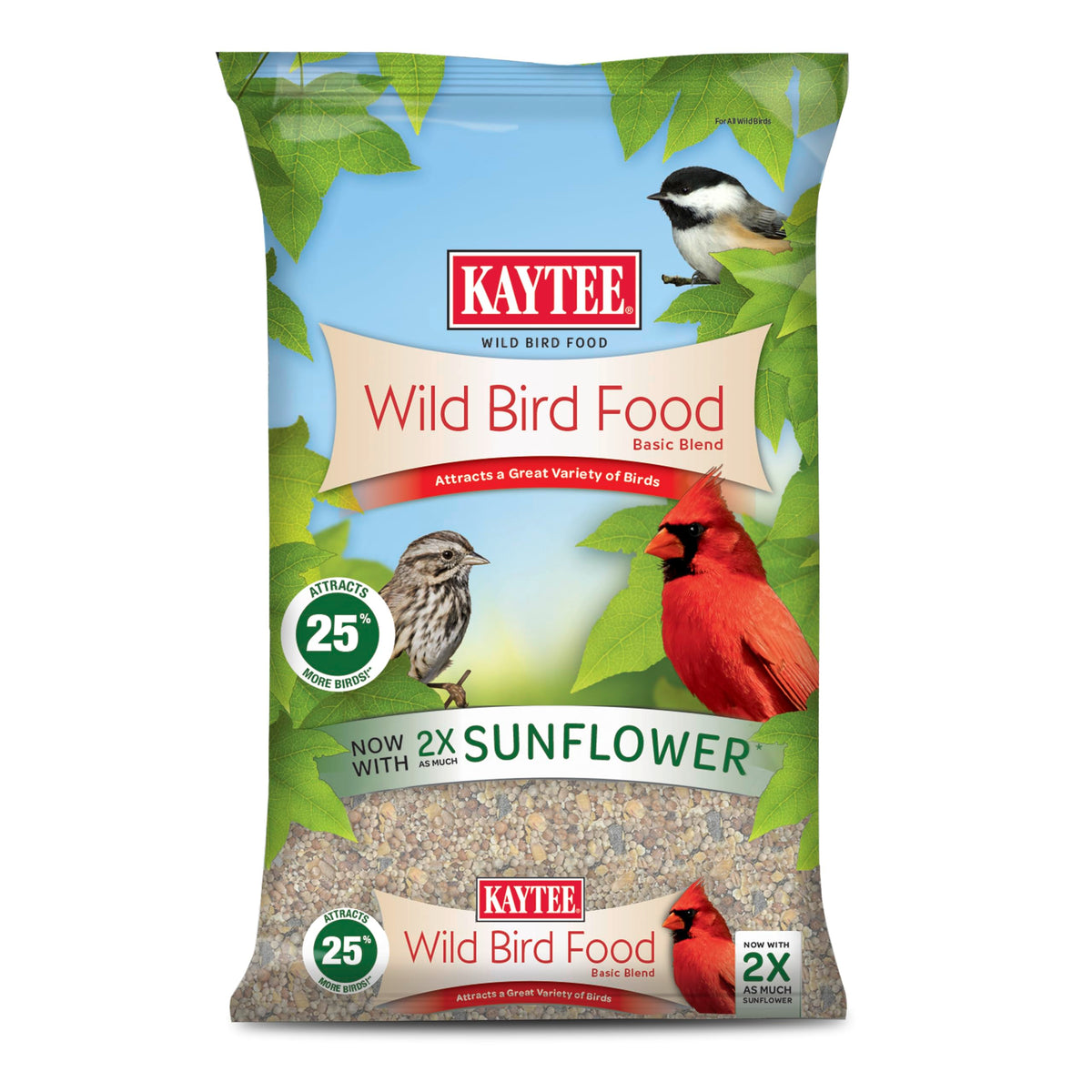 Kaytee empaque frontal 5 lb mostrando marca y beneficios para alimentar aves