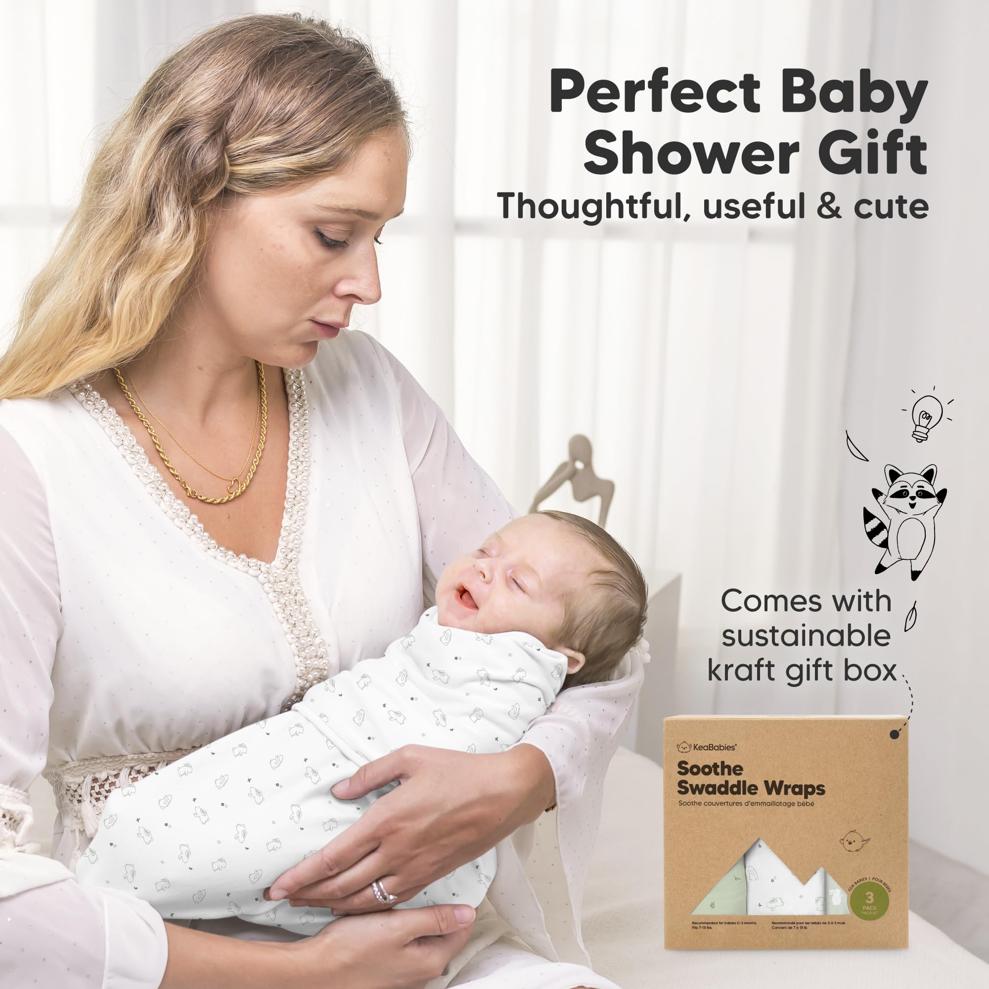 KeaBabies ambiente de dormitorio mostrando el saco en contexto de uso familiar