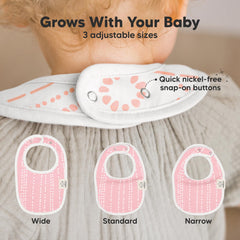 KeaBabies snaps ajustables sin níquel para adaptar el babero al cuello
