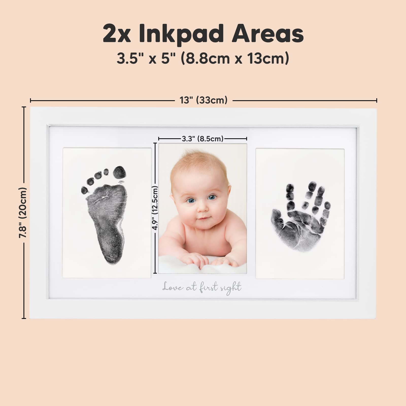 KeaBabies detalle del marco de madera y cristal protege la huella