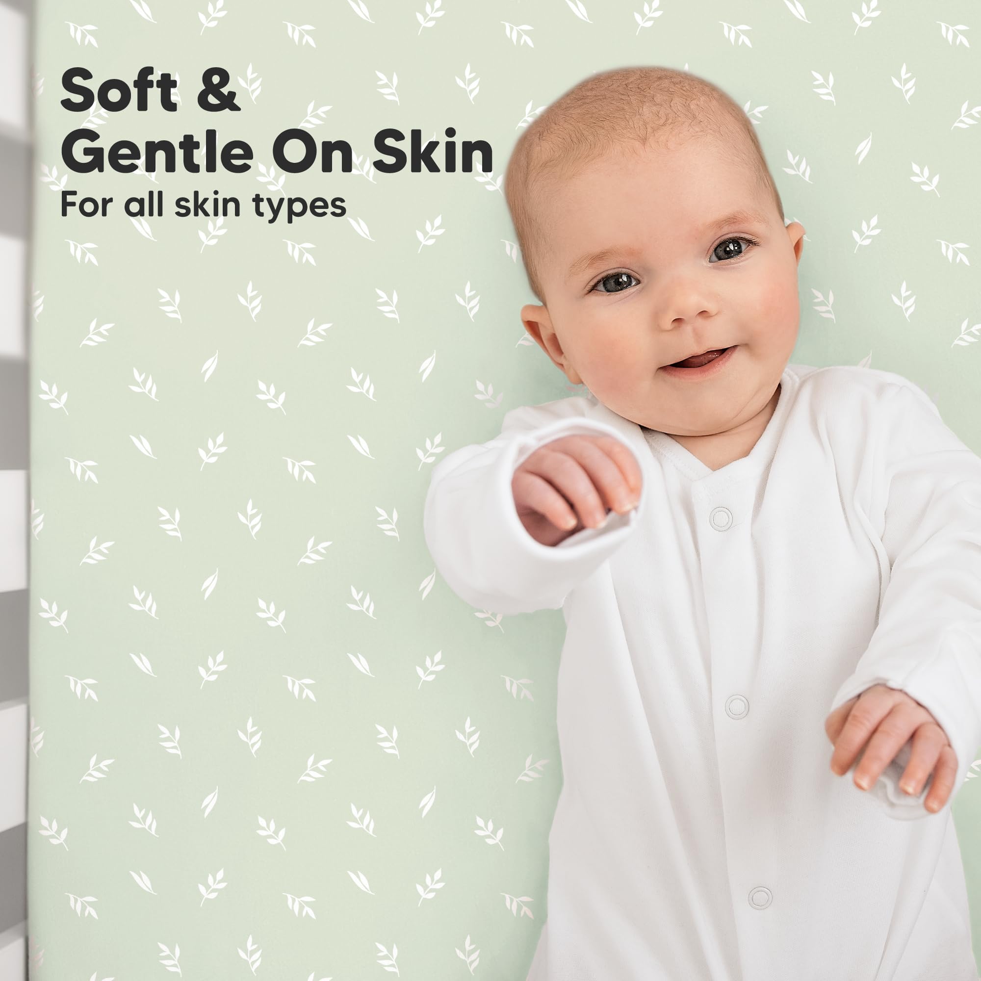 KeaBabies banda elástica SnugFit en primer plano, sujeta el colchón