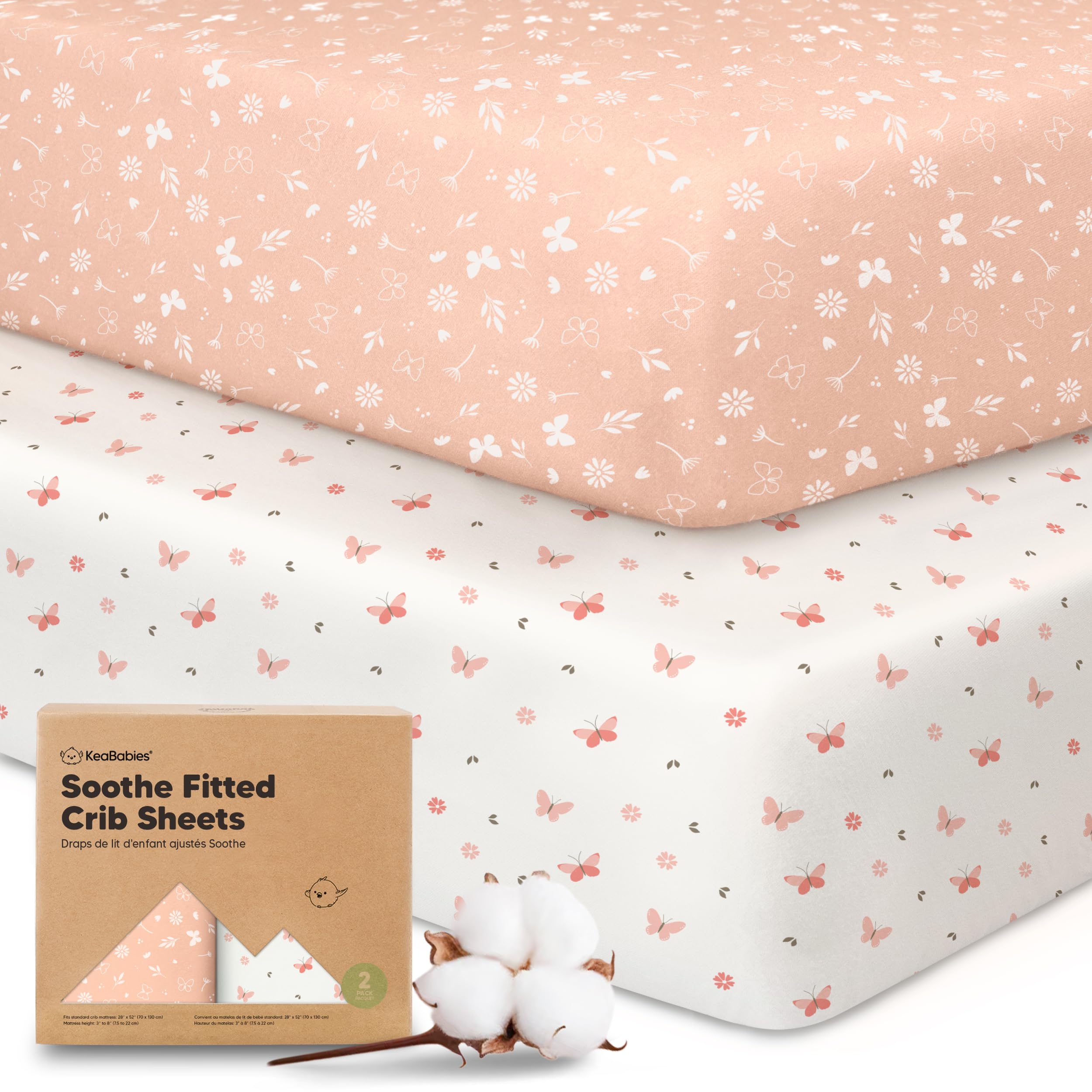 KeaBabies frente del empaque con diseño mariposas, muestra aspecto y beneficio estético
