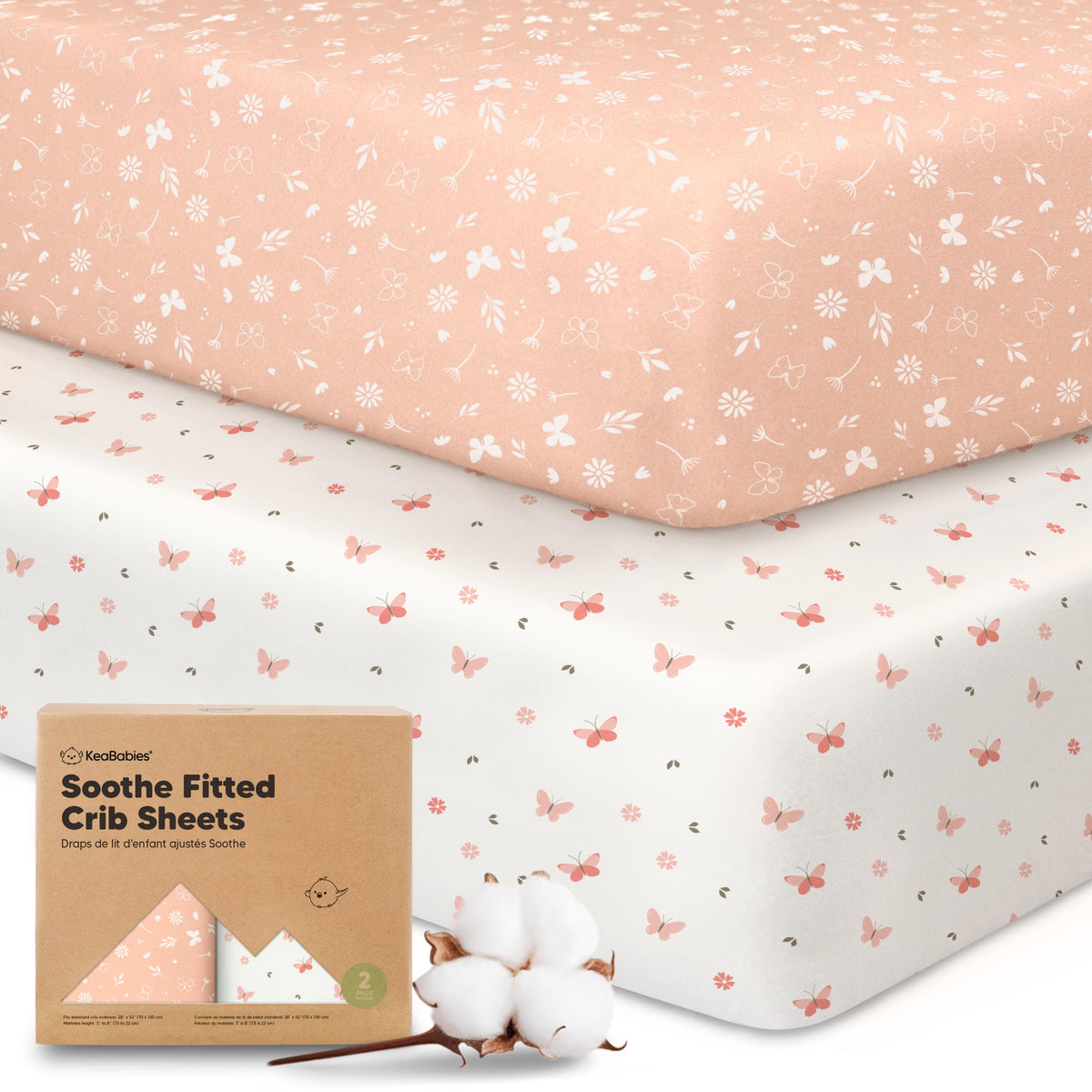 KeaBabies frente del empaque con diseño mariposas, muestra aspecto y beneficio estético