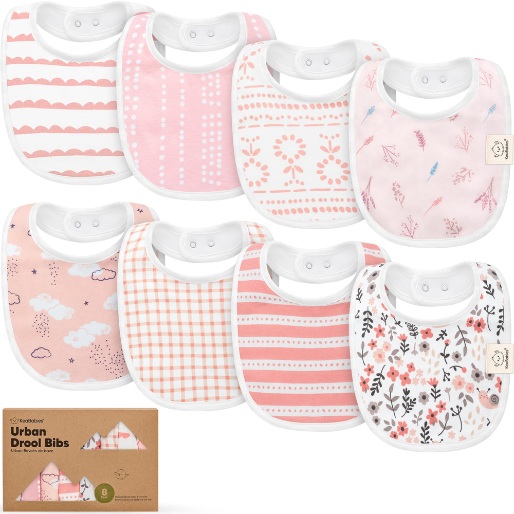 KeaBabies baberos frontal en caja listos para regalar y fáciles de almacenar