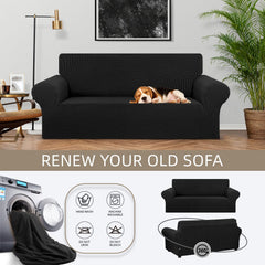 KEKUOU cover on loveseat with dog showing pet-friendly protection