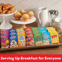 Kellogg's individual box poured into bowl demonstrating easy single-serve breakfast preparation