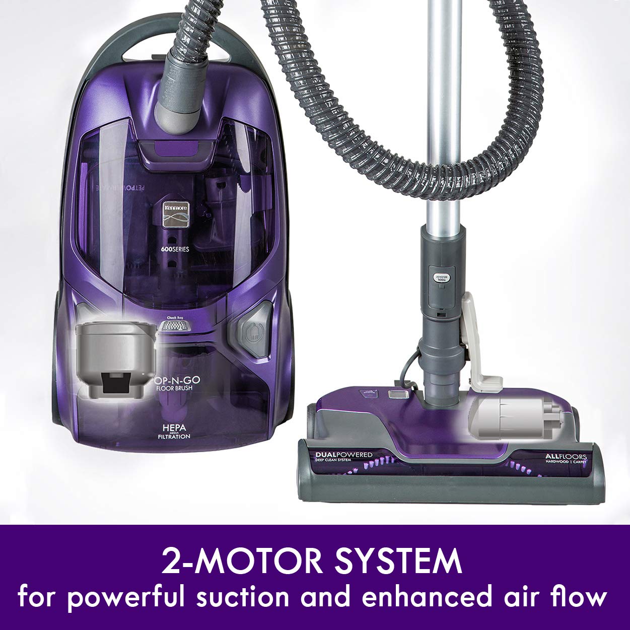 Kenmore 600 Series side profile with smooth wheels, easy maneuverability benefit