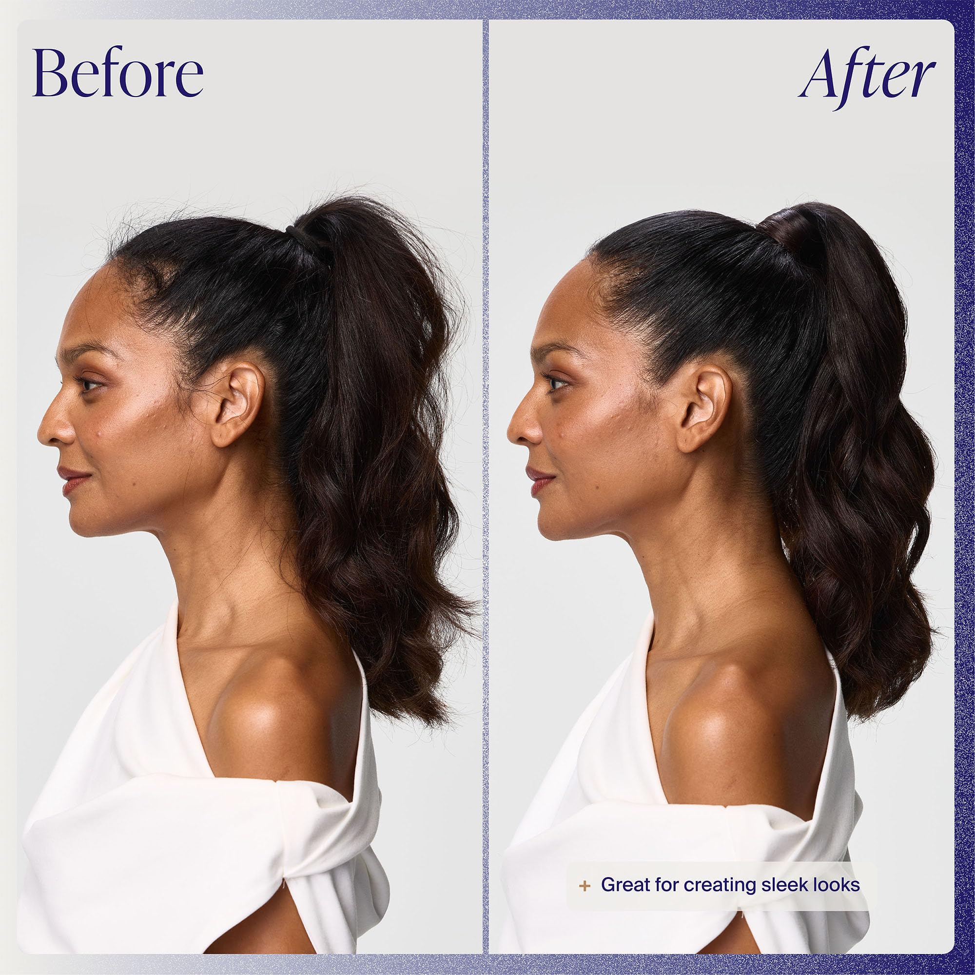 Kenra short hair before and after using taffy, highlights defined sculpting benefit