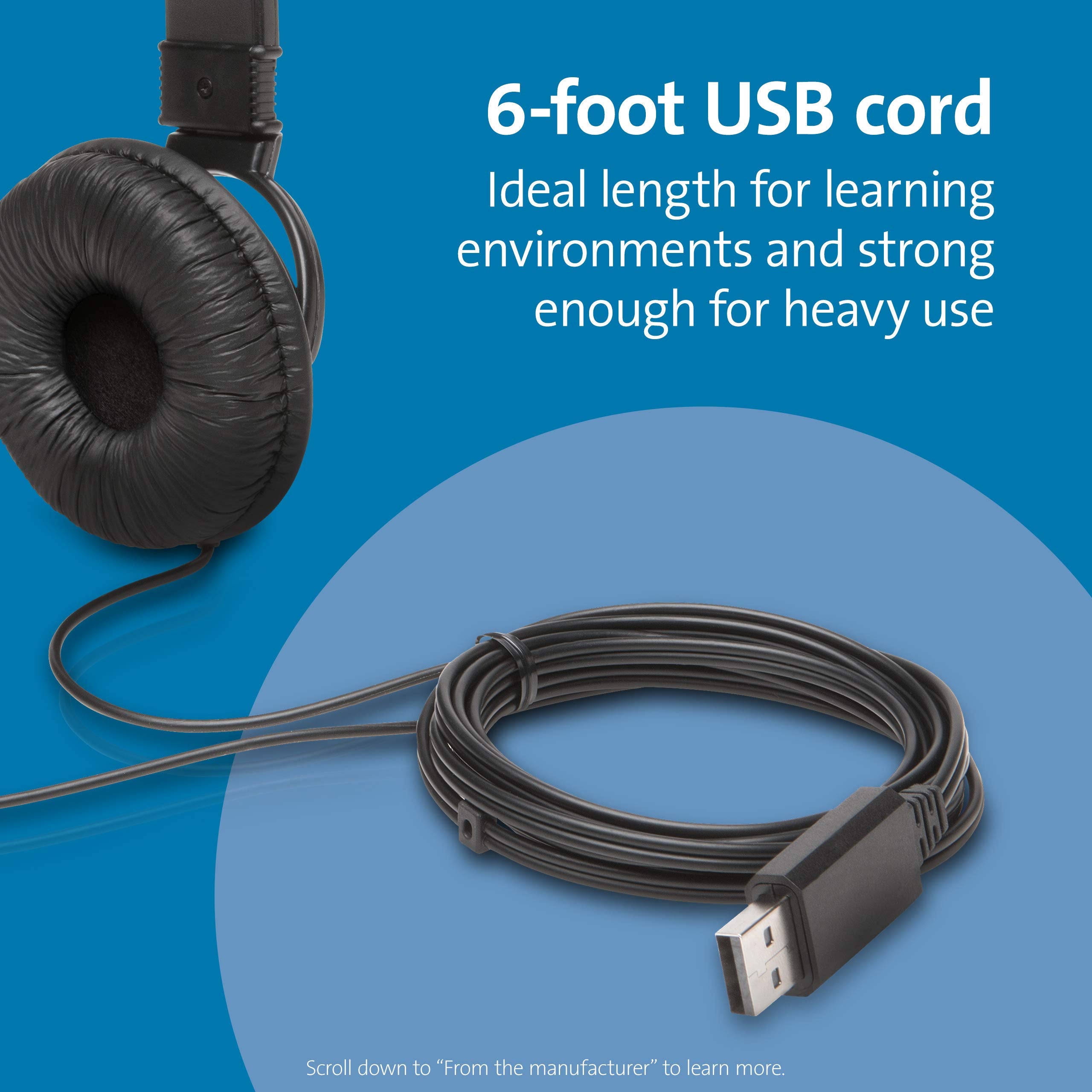 Kensington cable USB de 1,8 metros resistente para uso escolar y profesional