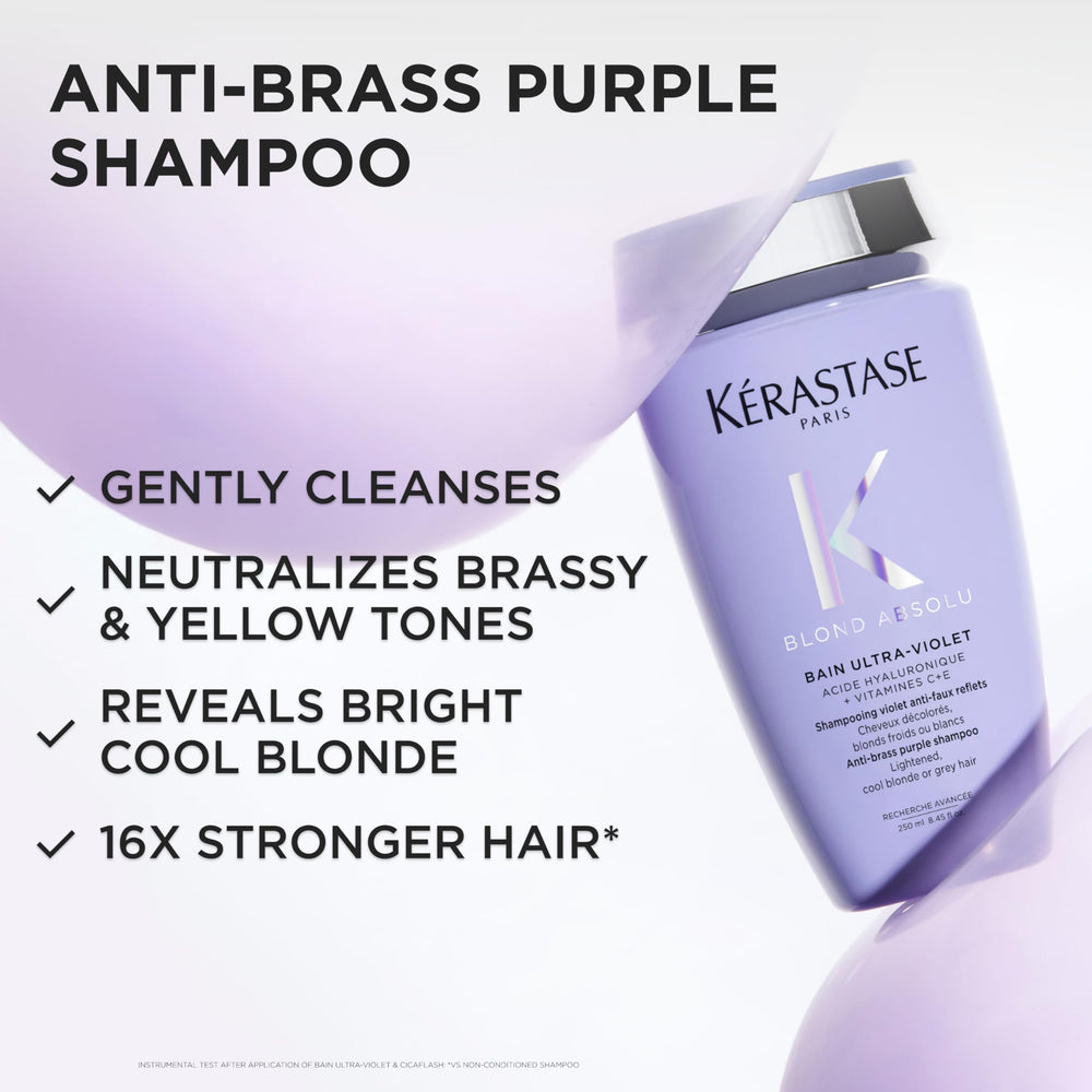 KÉRASTASE textura violeta del champú que muestra pigmentos para matizar