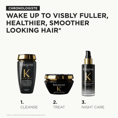 KÉRASTASE cabello lavado mostrando brillo renovado y suavidad visible