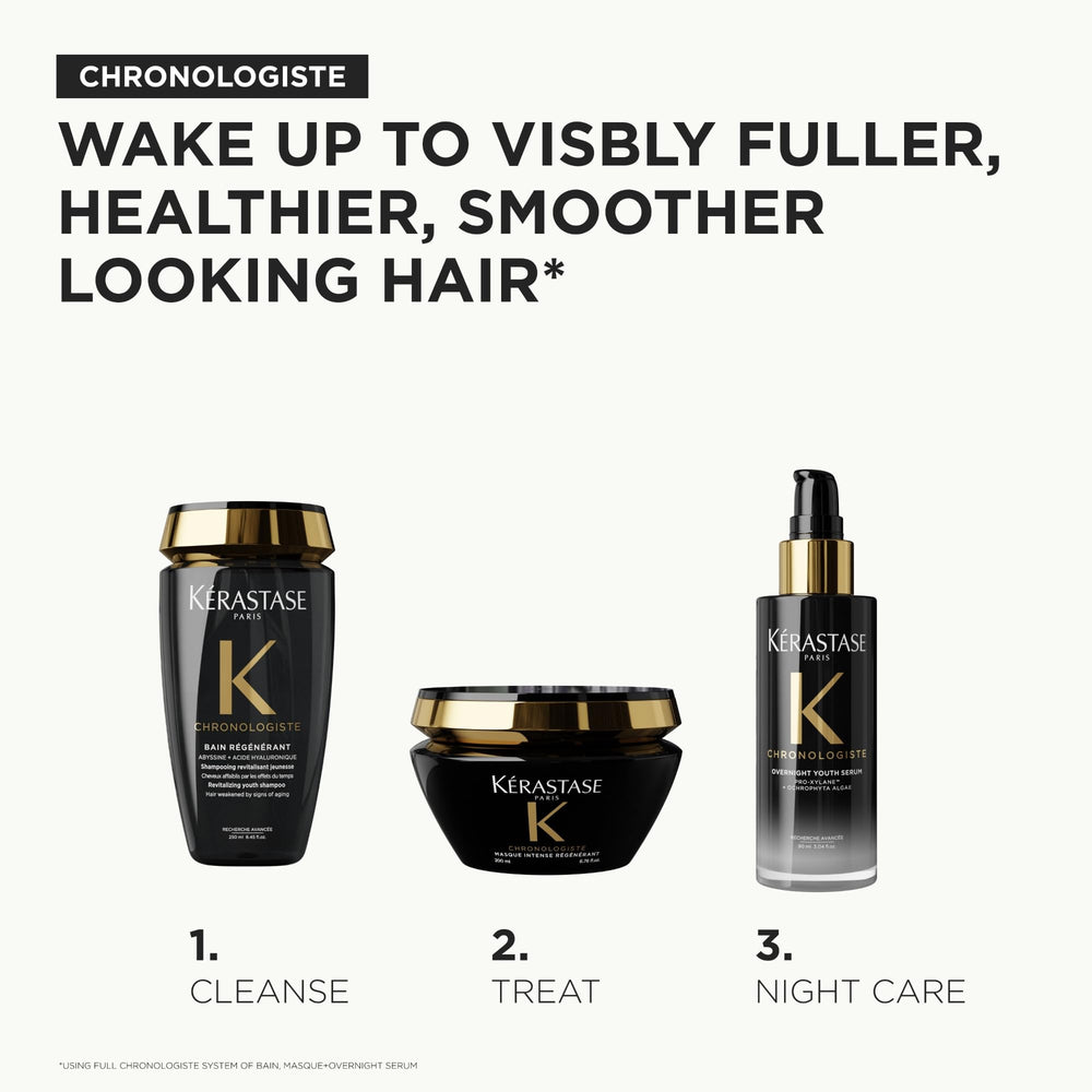 KÉRASTASE cabello lavado mostrando brillo renovado y suavidad visible