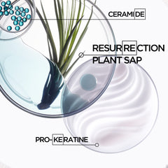 KÉRASTASE etiqueta con Pro-Keratine Complex y ceramidas, detalle informativo