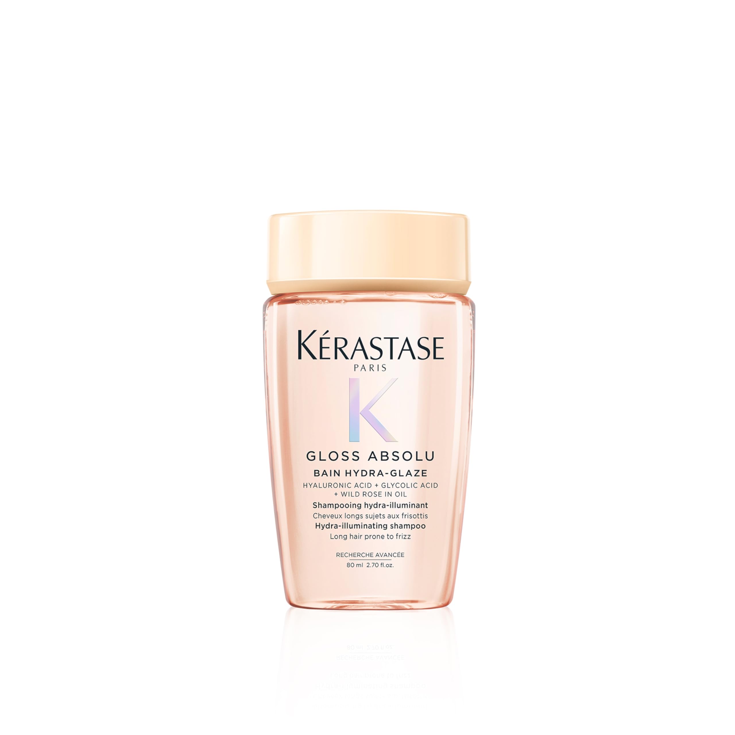 KÉRASTASE Gloss Absolu vista frontal con brillo y tamaño viaje