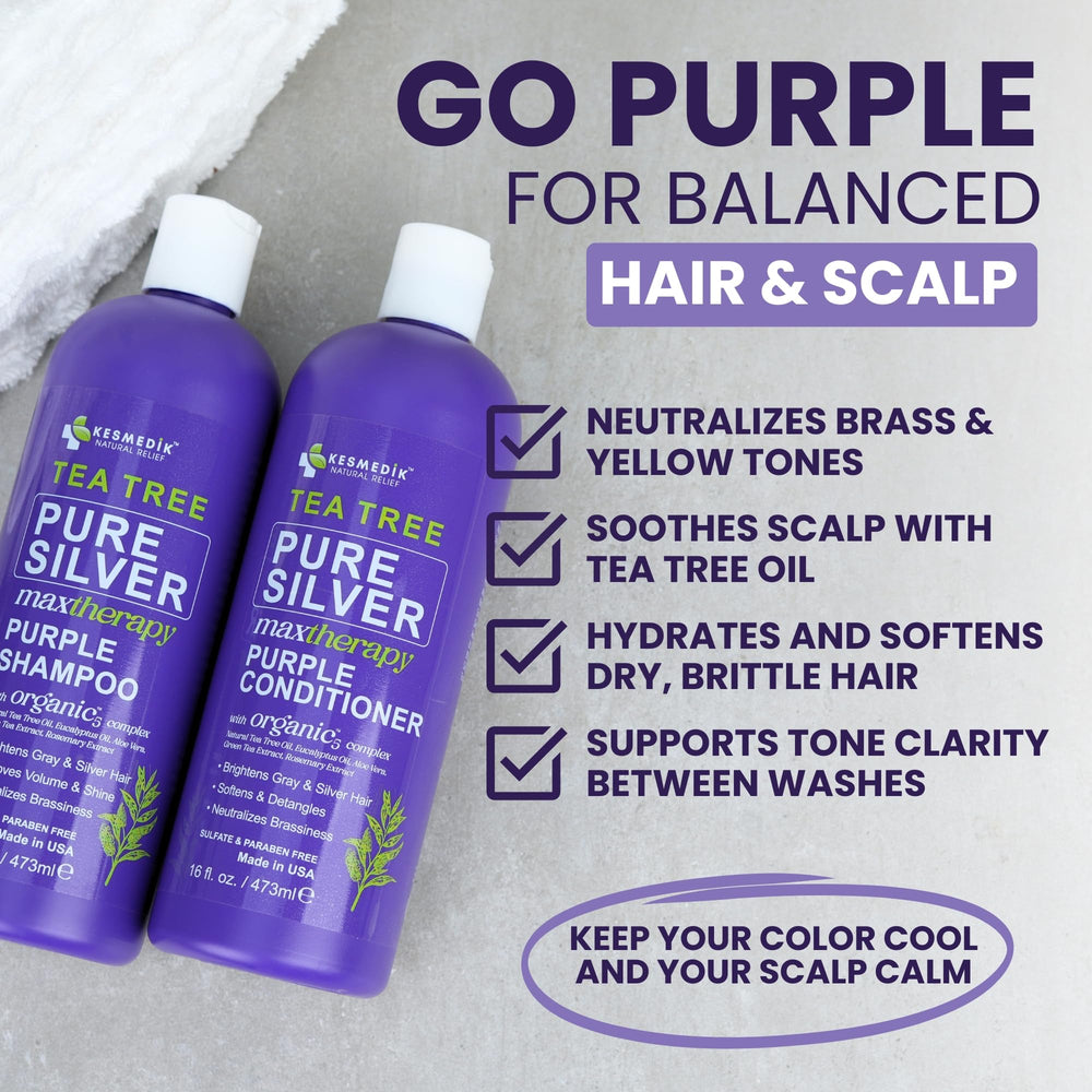 KESMEDIK aplicación de champú morado sobre cabello mojado para tonificar