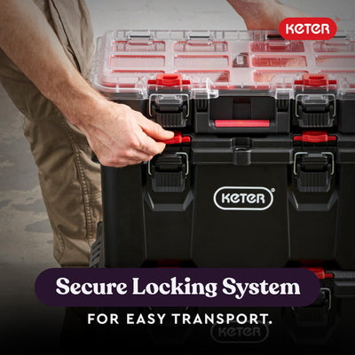 Keter telescopic handle and 7-inch wheels enabling easy mobility benefit