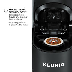 Close-up of Keurig MultiStream Technology water dispersion improving flavor extraction from pods