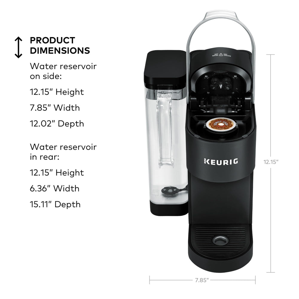 Keurig holding a travel mug up to 7 inches tall for on-the-go brewing convenience