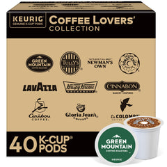Keurig caja frontal del surtido 40 cápsulas mostrando variedad y conveniencia