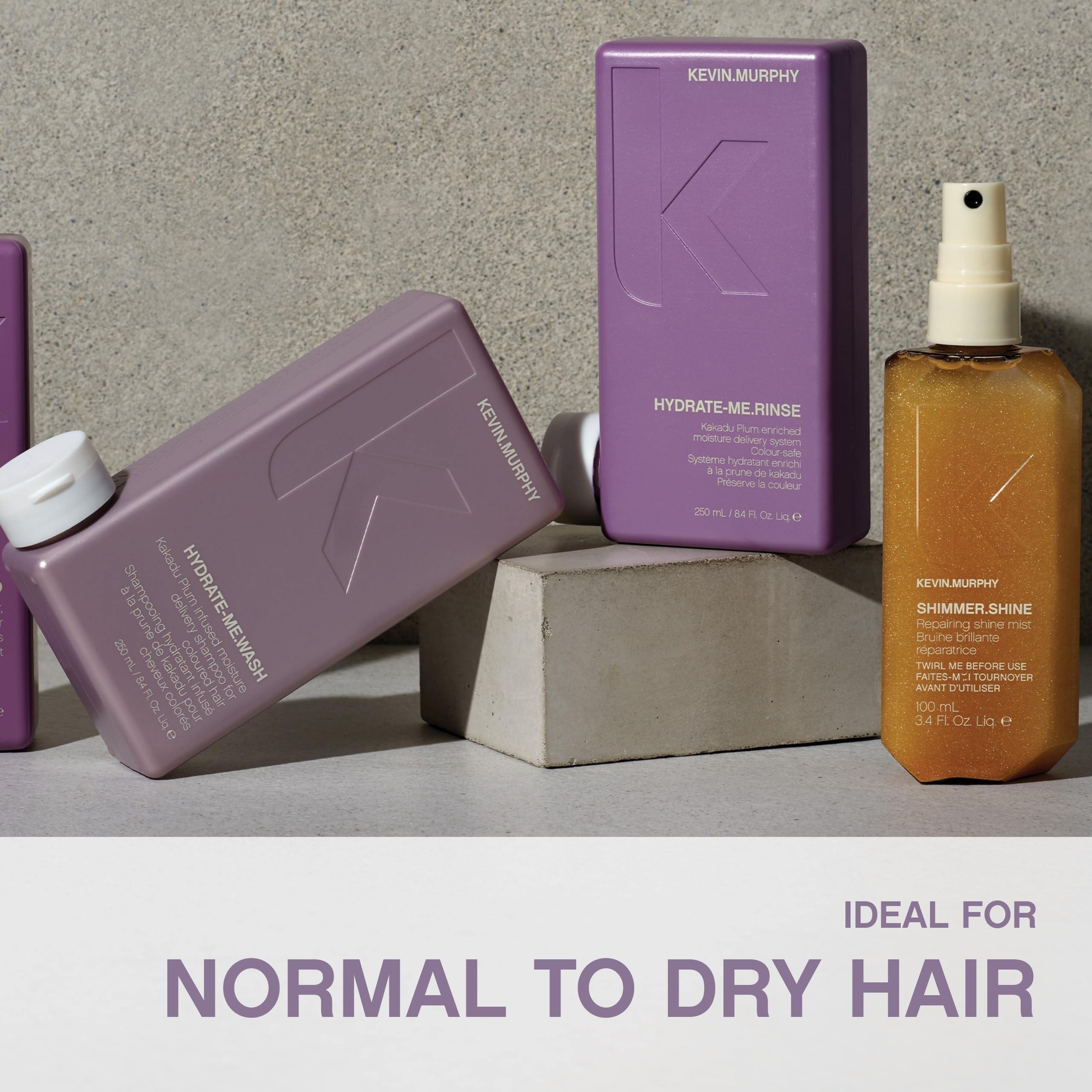 KEVIN.MURPHY comparación de tamaño 250 ml para visualizar cantidad y duración