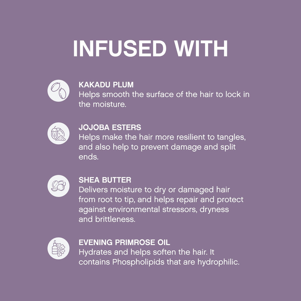 KEVIN.MURPHY etiqueta con ingredientes clave como Kakadu Plum y jojoba para protección