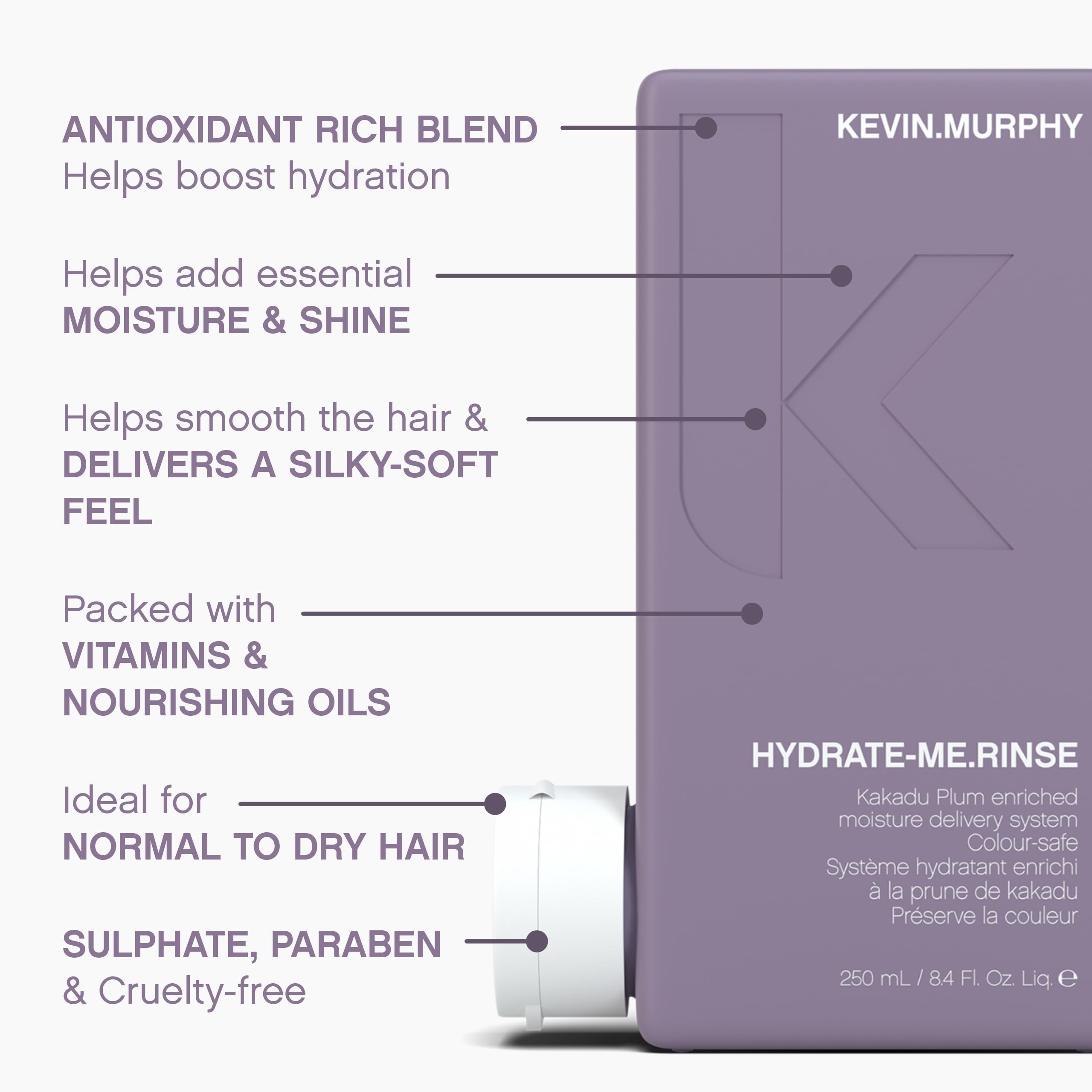 KEVIN.MURPHY aplicación del producto en la mano para una distribución fácil y eficaz