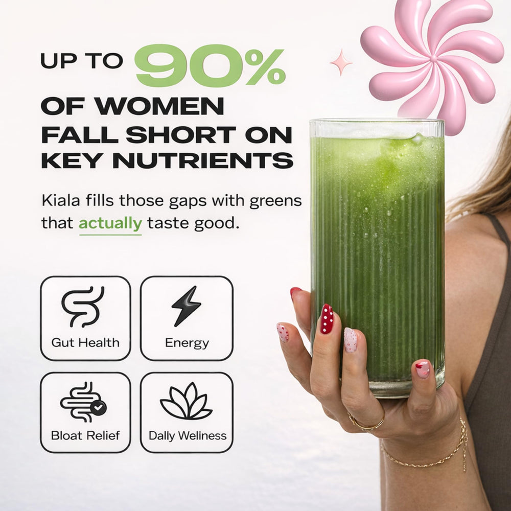 Kiala Nutrition vaso con mezcla y hielo refrescante listo para beber