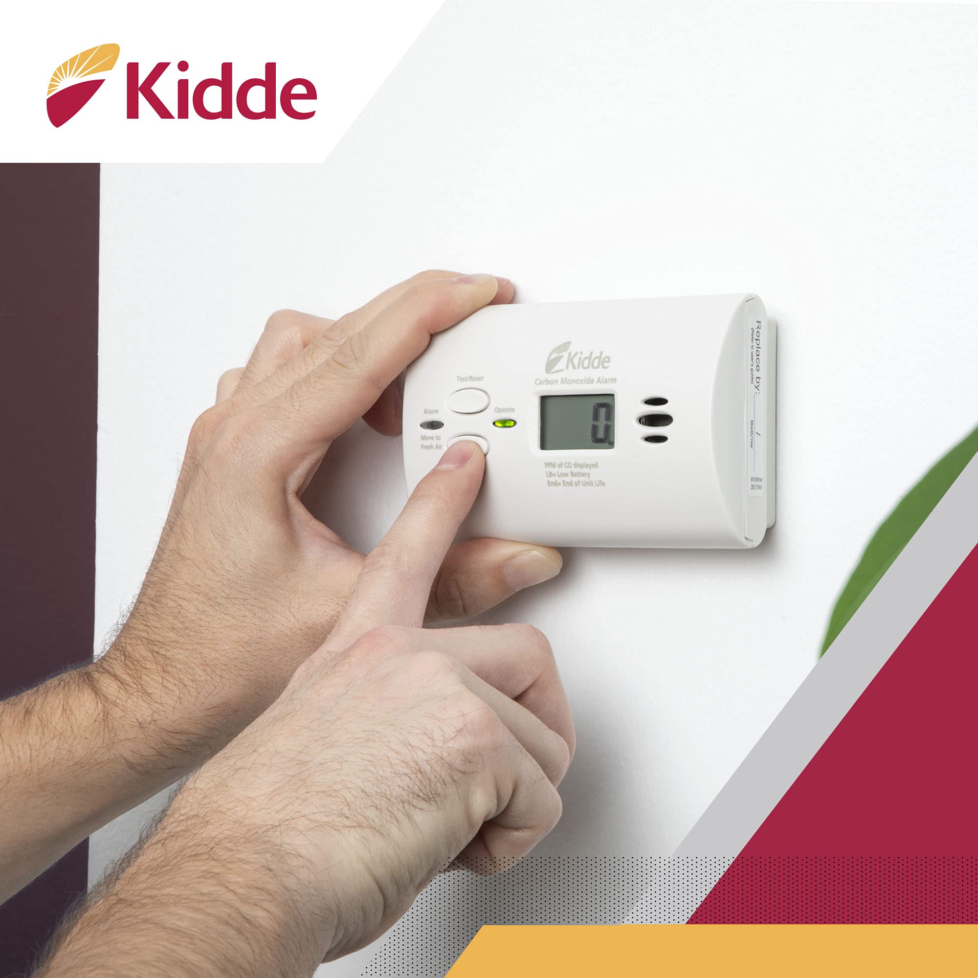 Kidde montado en pared demostrando instalación fija y ordenada