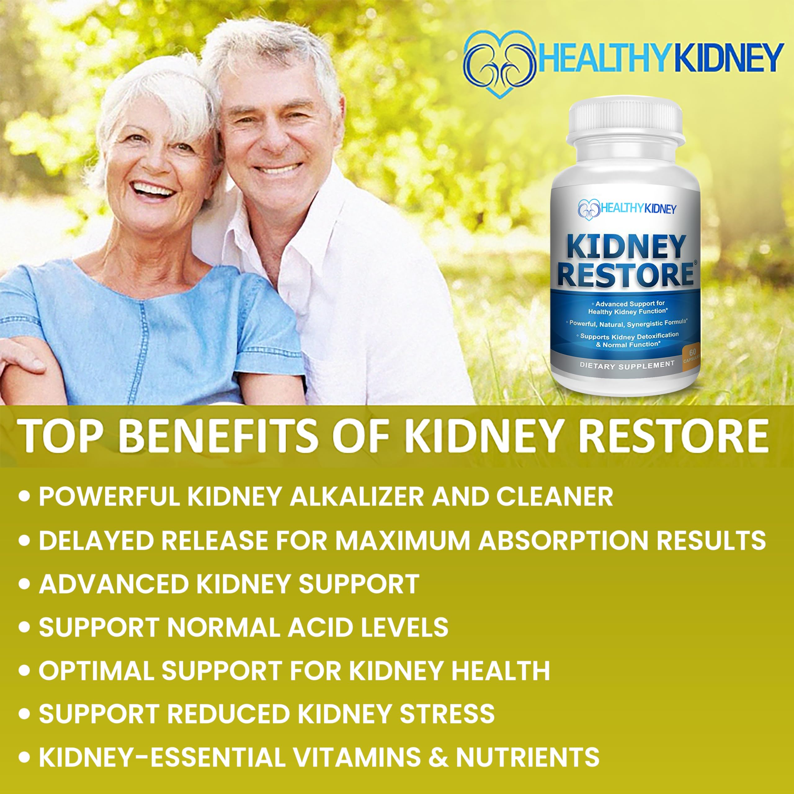 bote Kidney Restore en mano para mostrar tamaño real y conveniencia