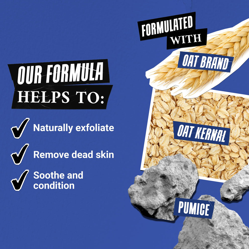 Kiehl's barra en uso bajo la ducha para exfoliación corporal vigorizante