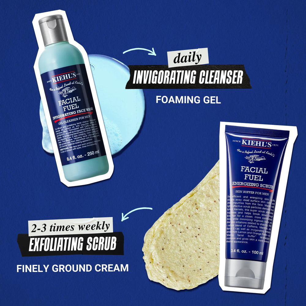 Kiehl's producto en baño moderno transmitiendo rutina diaria energizante