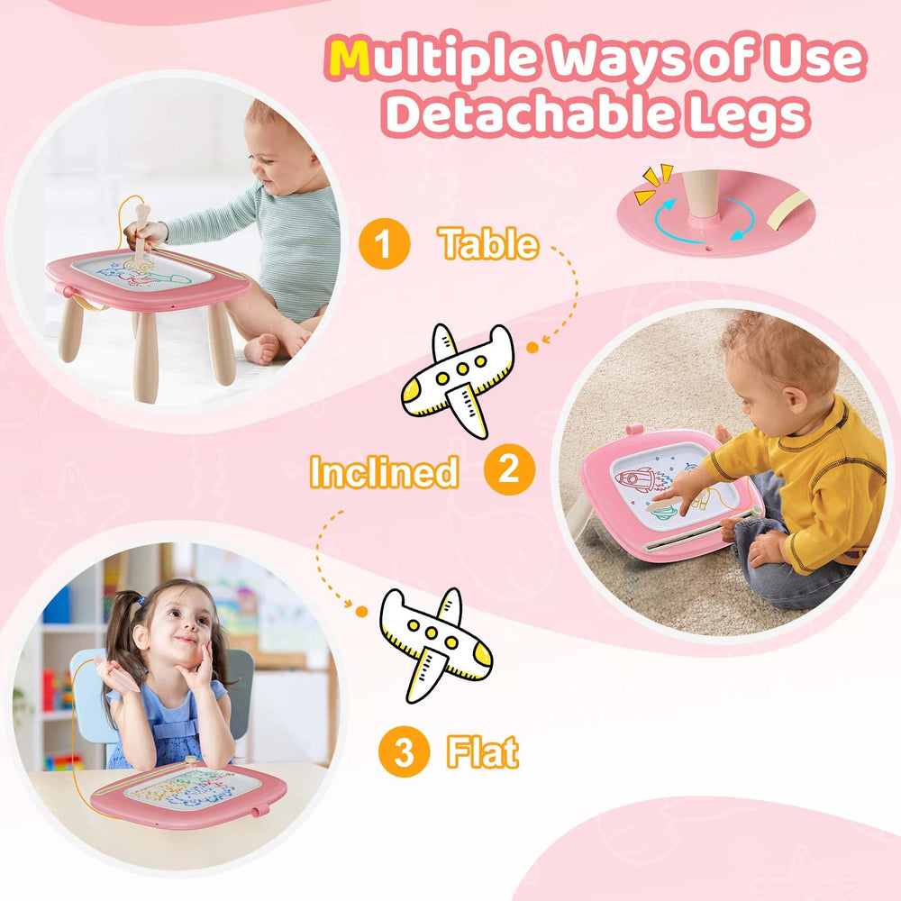 Kikidex patas ajustables mostrando tres alturas para comodidad del niño