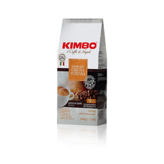 Kimbo primeros planos de granos tostados, revela textura y frescura
