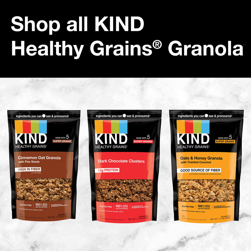 KIND mesa de desayuno con granola, fruta y ambiente cotidiano saludable