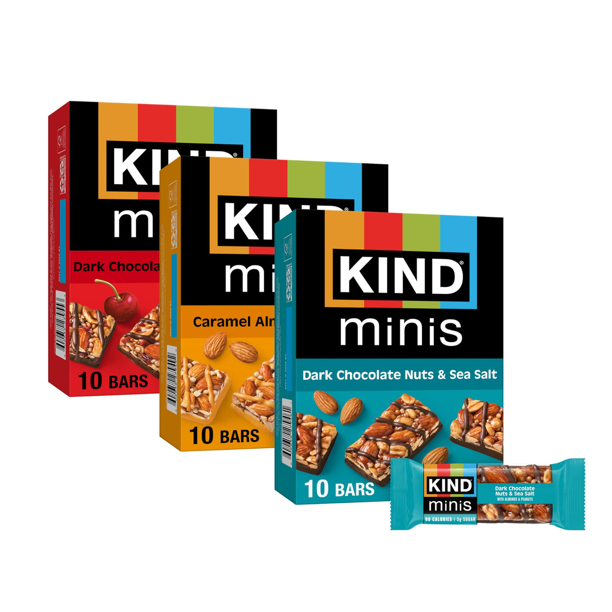 KIND caja frontal con 30 minis, muestra variedad y conveniencia